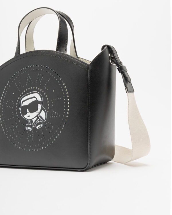 Mala Karl Lagerfeld Ikon Circle Karl SM Tote Preto