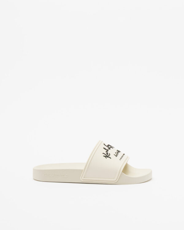 Chinelos slide Karl Lagerfeld Kondo Riviera Slide Branco