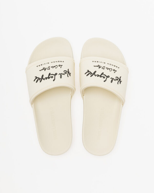 Chinelos slide Karl Lagerfeld Kondo Riviera Slide Branco