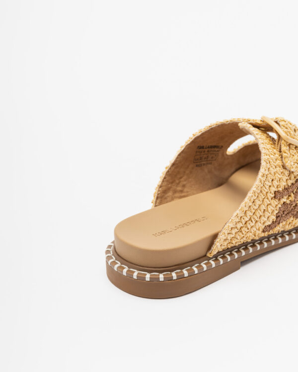 Sandálias rasas Karl Lagerfeld Kleo Double Strap Stitch Bege