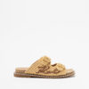 Sandálias rasas Karl Lagerfeld Kleo Double Strap Stitch Bege