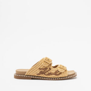 Sandálias rasas Karl Lagerfeld Kleo Double Strap Stitch Bege