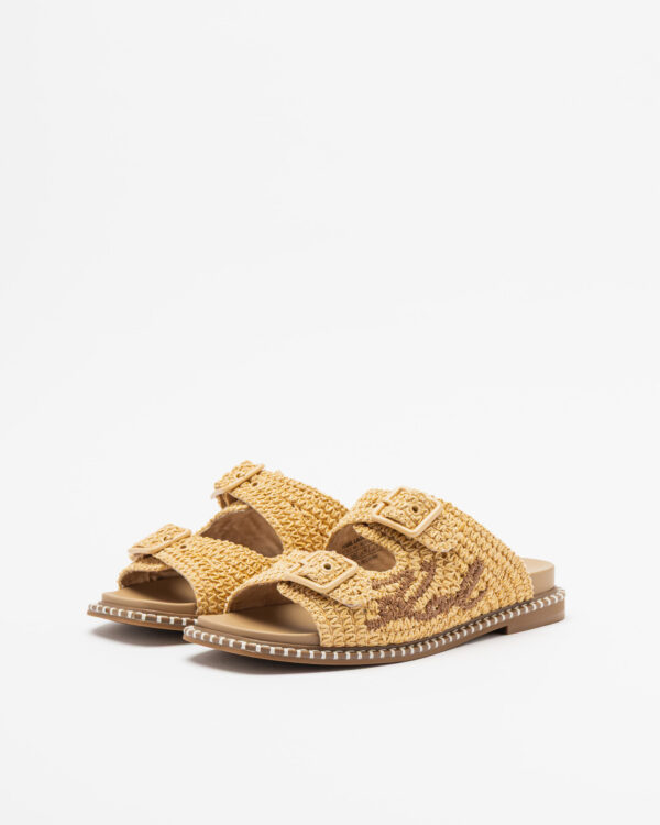 Sandálias rasas Karl Lagerfeld Kleo Double Strap Stitch Bege