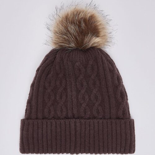 2F6008-MA33S-00533-01 Gorro com Pompom Liu Jo Castanho Escuro 2F6008-MA33S-00533 - imagem 1