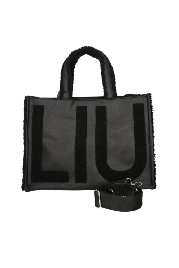 Mala Shopper Maxi Logo Liu Jo Preta 2F6037-E0021-22222 - imagem 3