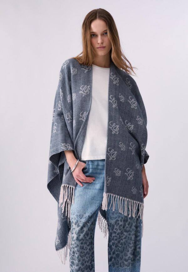 Poncho Reversível Liu Jo Azul-Noite 2F6040-T0300-90013 - imagem 4