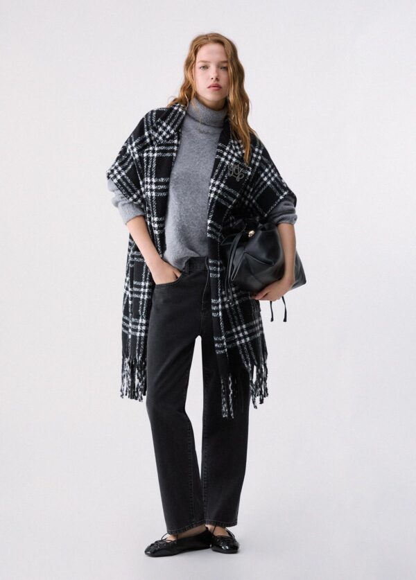 Poncho Comprido Jacquard Liu Jo Preto 2F6044-T2742-09Z23 - imagem 1