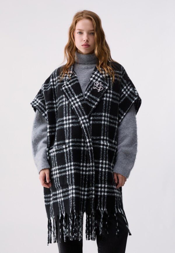 Poncho Comprido Jacquard Liu Jo Preto 2F6044-T2742-09Z23 - imagem 2