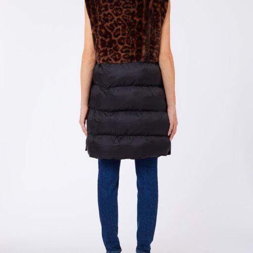 2F6052-T0300-D5266-01 Colete com Capuz Liu Jo Preto e Animal Print 2F6052-T0300-D5266 - imagem 1