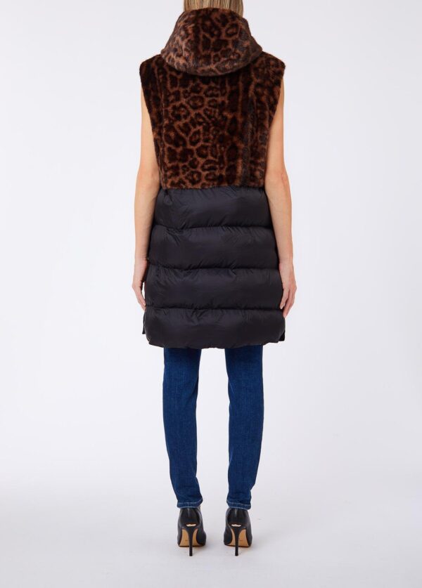 Colete com Capuz Liu Jo Preto e Animal Print 2F6052-T0300-D5266 - imagem 1