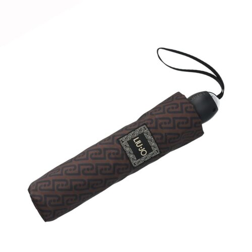 Chapéu-de-chuva Compacto Liu Jo Castanho com Monograma 2XX016-T0300-U9107 - imagem 1