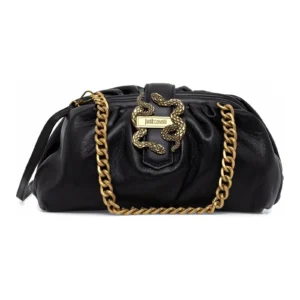 Mala de Ombro Franzida Iconic Snakes Just Cavalli Preta 81RA4BD1-ZS748-899