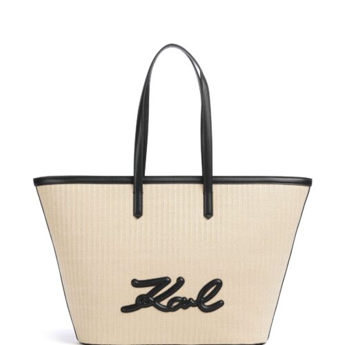 K/Signature Bolsa shopper polipropileno natural/black