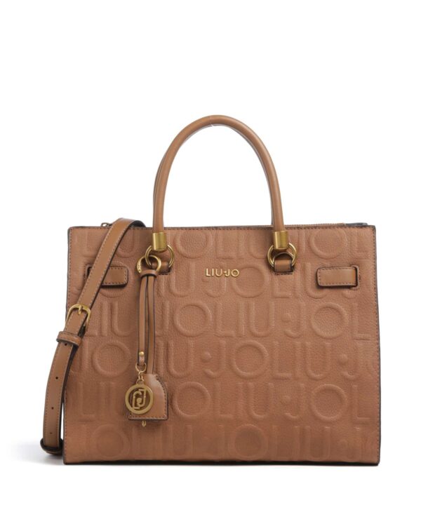 Mala Shopper Manhattan M Monograma em Relevo Liu Jo Camel AF6086-E1139-81140 - imagem 1