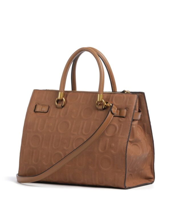 Mala Shopper Manhattan M Monograma em Relevo Liu Jo Camel AF6086-E1139-81140 - imagem 2