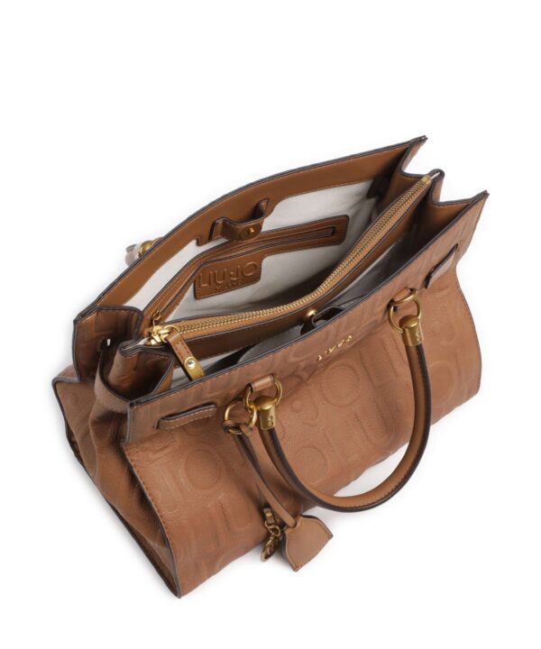Mala Shopper Manhattan M Monograma em Relevo Liu Jo Camel AF6086-E1139-81140 - imagem 6