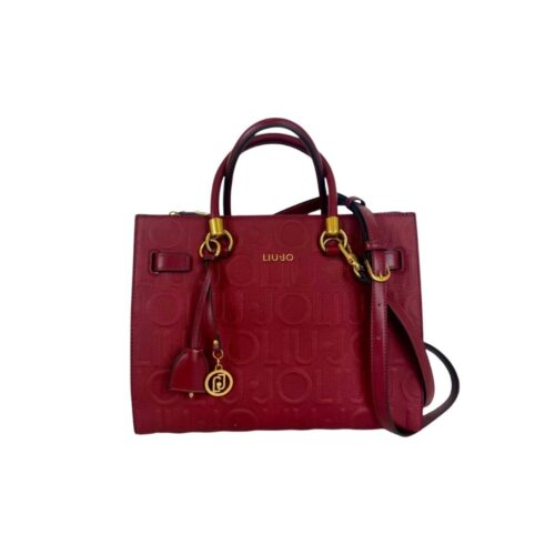 AF6086-E1139-91724-01 Mala Shopper Manhattan M Monograma em Relevo Liu Jo Bordeaux AF6086-E1139-91724 - imagem 1
