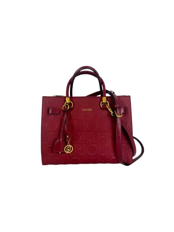 Mala Shopper Manhattan M Monograma em Relevo Liu Jo Bordeaux AF6086-E1139-91724 - imagem 1