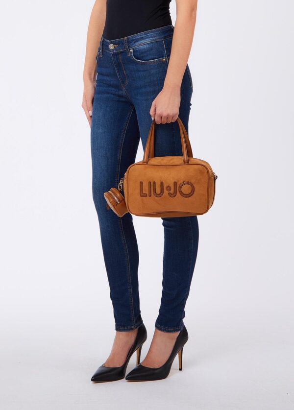 Mala Bowling Ferielle M Efeito Camurça Liu Jo Camel AF6118-T711A-81140 - imagem 5