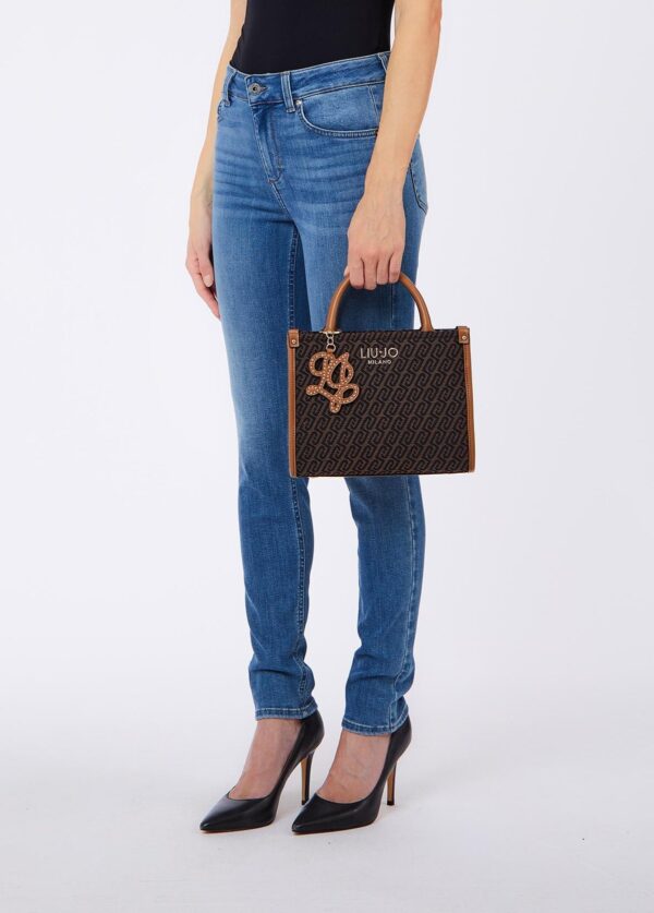 Mala Shopper Ridhi S Monograma Liu Jo Castanho Escuro AF6192-T378A-00533 - imagem 5