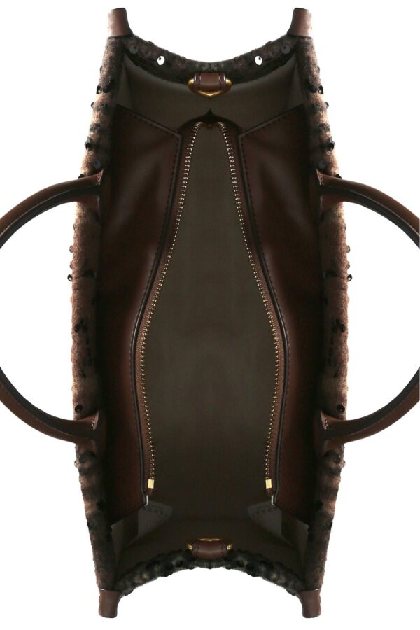Mala Shopper Ridhi M Xadrez Liu Jo Castanho Escuro AF6206-T759A-00533 - imagem 4