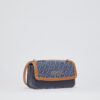 Bolsa transversal pequena em jeans jacquard