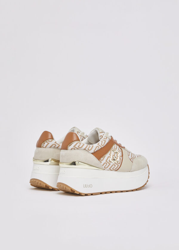 Tênis superplataforma com monograma em jacquard  LIU JO