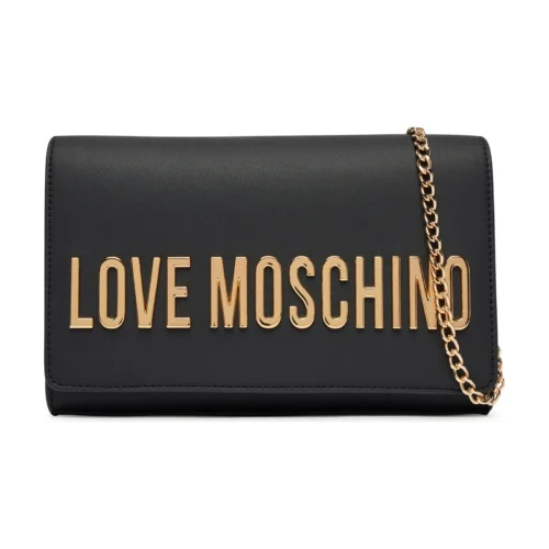 JC4103PP0PKD0000-01 Mala Clutch Love Moschino Preta JC4103PP0PKD0000