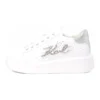 Sapatilhas Anakapri Signature Karl Lagerfeld Branco e Prateado KL63516S-01S