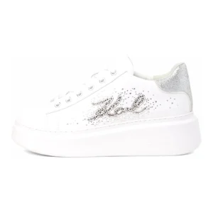 Sapatilhas Anakapri Signature Karl Lagerfeld Branco e Prateado KL63516S-01S
