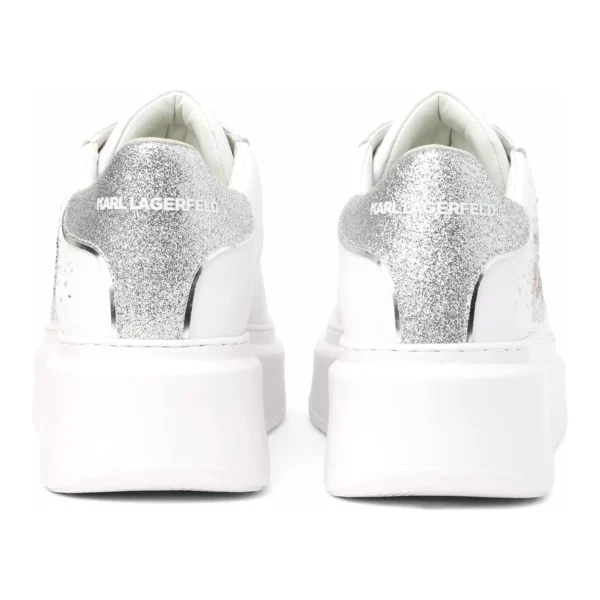 Sapatilhas Anakapri Signature Karl Lagerfeld Branco e Prateado KL63516S-01S