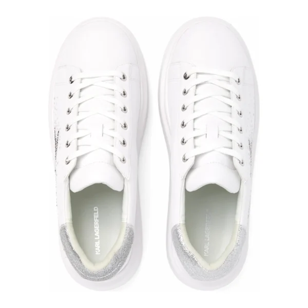 Sapatilhas Anakapri Signature Karl Lagerfeld Branco e Prateado KL63516S-01S
