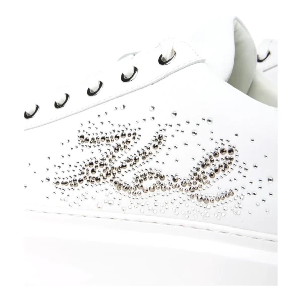 Sapatilhas Anakapri Signature Karl Lagerfeld Branco e Prateado KL63516S-01S